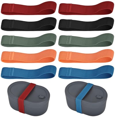 Elastische Bento Box Riemen - Set van 10 - Diverse Kleuren - Nylon