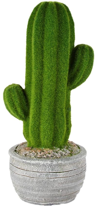 Dekoratief | Cactus in pot, groen/grijs, magnesium, 17x17x38cm | A260090