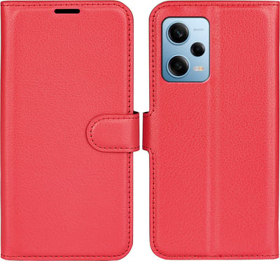 MobyDefend Hoesje - Geschikt voor Xiaomi Redmi Note 12 Pro 5G - Kunstleren Wallet Book Case (Sluiting Voorkant) - Rood