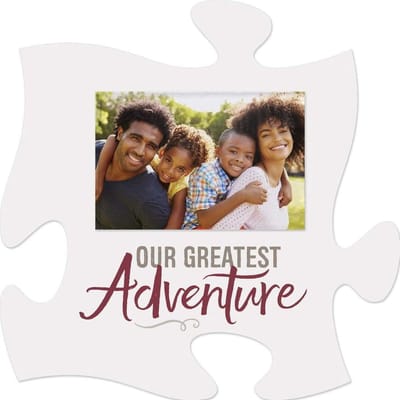 Puzzelstuk met fotolijst  Our greatest adventure