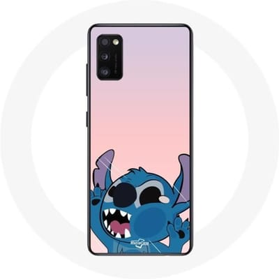 Coque - Samsung - Galaxy A41 - Souple - Rose - Stitch le Nez en l'air rose