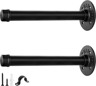 Steunen voor Wandplanken - Plankdragers Industrieel - Opbergen en Decoreren - Zware Kwaliteit IJzer - 20 cm - Zwart