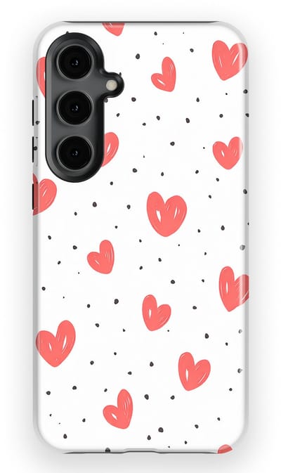 Tough Hoesje met Hartjes Samsung Galaxy S24 Plus | Little Love Tough Case Geschikt voor Mag | Hartjes Print Backcover Samsung Galaxy S24 Plus Cherry Hearts