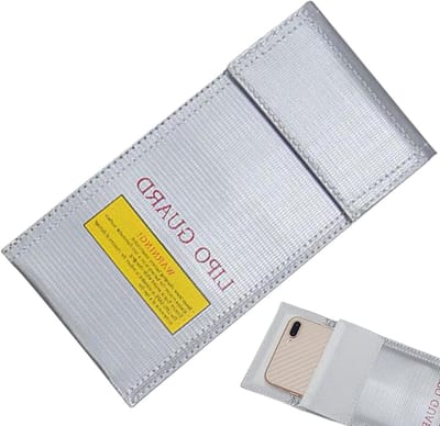 Brandwerende Batterijopslag - Batterij Organizer Container - Veilig Transport - Schokabsorberend Schild - 21 x 12 cm - Grijs