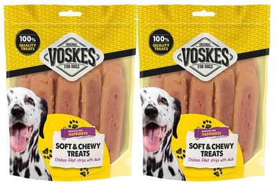 Voskes Hondensnacks Kipfilet Eend - 2 x 400 gr - Voordeelverpakking