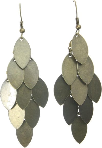 Behave - Oorhangers bladvormig - Antiek goudkleur - Nature look