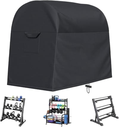 Halterset Standaard Beschermhoes - Fitness Apparaat Cover - Bescherming Buiten - Waterdicht UV- en Stofwerend - 102x635x89 cm - Zwart