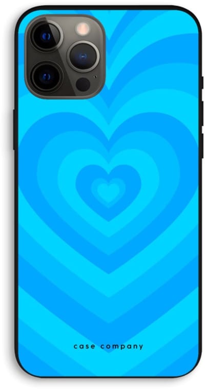 Case Company® - Hoesje geschikt voor iPhone 12 Pro Max hoesje - Hart Blauw - Biologisch Afbreekbaar Telefoonhoesje - Bescherming alle Kanten en Schermrand
