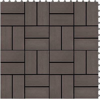 Terrastegels WPC - Buiten vloer - Terras aanleggen - Snelkoppelingssysteem - 1 m² - Donkerbruin
