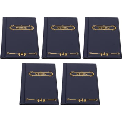 5 Stuks Muntboek PVC Hoge Transparantie Muntencollectie Houder Boek Muntencollectie Opbergalbum black
