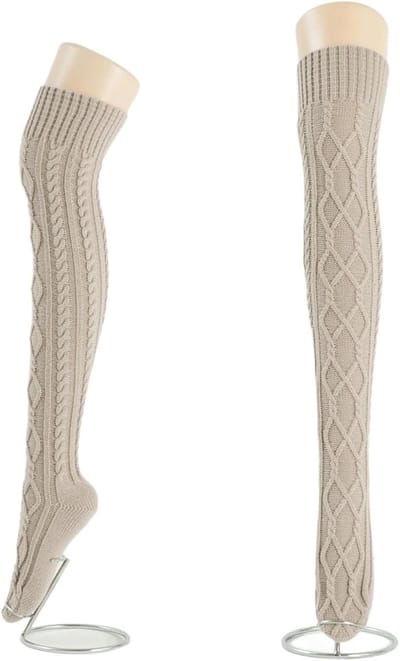 Dikke Gebreide Kniekousen voor Dames - Warme Overknee Sokken voor de Winter, Ideaal voor Laarzen en Beenwarmers