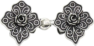 Fako Bijoux® - Vestsluiting Classic - Vestclip - Bloem Ruit - Zilverkleurig