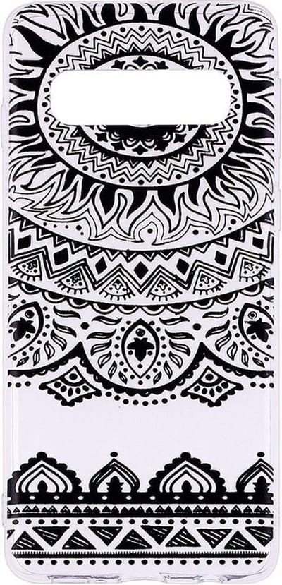 Shop4 - Geschikt voor Samsung Galaxy S10 Hoesje - Zachte Back Case Mandala Zwart