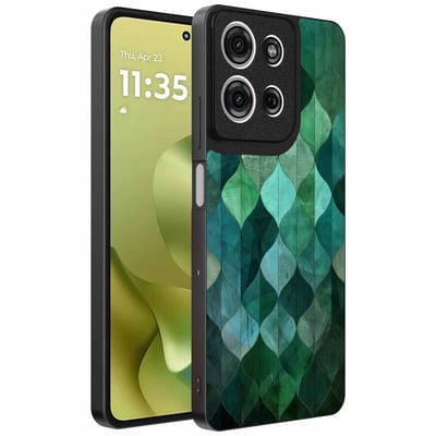 Geschikt voor Motorola Moto G86 Telefoonhoesje met Groene Bladeren Opdruk - TPU Backcover Case Green Leafs Design - Groen - Smartphonica geschikt voor Motorola Moto G86
