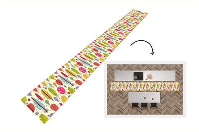 Keukenloper - Keukenmat - Patroon - Veren - Kleuren - 400x50 cm - Keuken vloerkleed