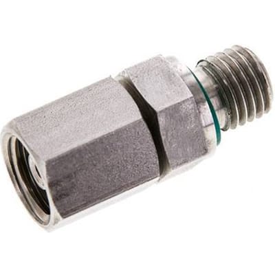 6S & M12x1.5 RVS Rechte Draaidoorvoer Buitendraad 630bar FKM O-ring en Afdichtconus Verstelbaar ISO 8434-1