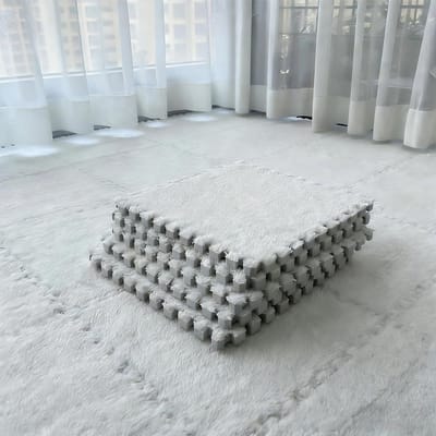 Zachte Interlocking Foam Tegels voor Kinderen, 12 x 12 Inches Vloermatten met Rand voor Woonkamer en Slaapkamer, Ideaal voor Speelruimtes en Comfortabele Ondergrond