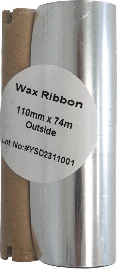 DULA Compatible Thermal ribbon - Wax - 110mmx74m - Thermisch transfer lint - Inktlint - Printerlint - Zebra 2300