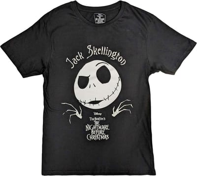 Disney The Nightmare Before Christmas - Jack Head Heren T-shirt - S - Zwart