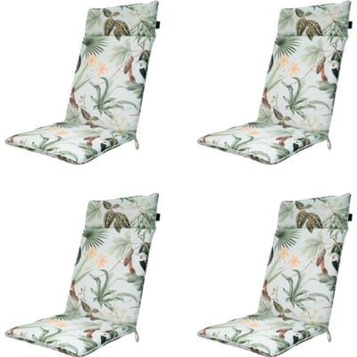 Madison - Tuinstoelkussen Hoge Rug Grasse green - Ca. 120x50 cm - Set van 4