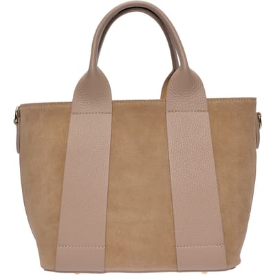 Luisa Vannini Beige Rundleer Tas