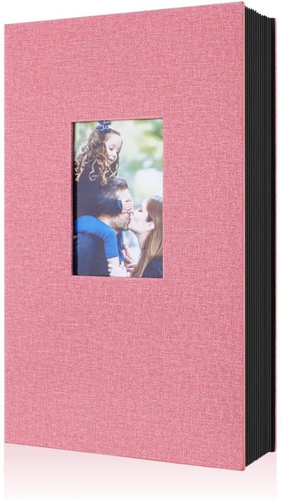 Dailygoods- Fotoalbum 10x15 - 300 vakjes - Linnen - Waterdicht - Duurzaam - Versterkt ontwerp - Transparante binnenkant - Fotoboek