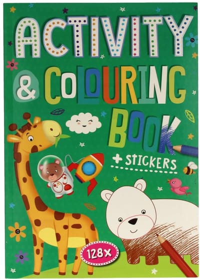 Dieren kleur - en activiteitenboek - 128 pagina's met stickers - Animals - A4 - Kleurboek - Tekenen - Kinderen - Cadeau - Activiteiten - Doeboek - Inkleuren - Kleurplaat - Colouring book - Jonyx