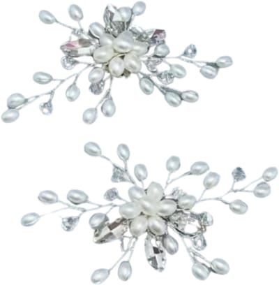 Schoen clips -zilverkleur -parel- trouwschoenen versiering- Charme Bijoux