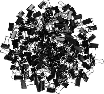 150 Stuks Vouwclips 15mm - Metalen Paperclips voor Documenten, Notities en Kantoorbenodigdheden, Multifunctionele Binderclips in Zwart