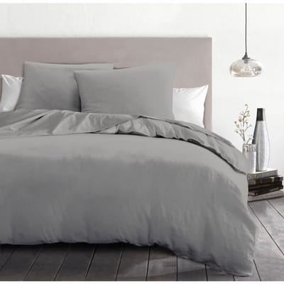 Dekbedovertrekset 3-delig - HOME LINGE PASSION - HP72078 - 82 g microvezel - 240 x 260 cm - Lichtgrijs