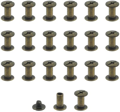 Dailygoody - Chicago Schroefklinknagels - Lederen Klinknagels - Duurzaam Koolstofstaal - Brons - Decoratie en Bevestiging - M5 x 10 mm - Geschikt voor