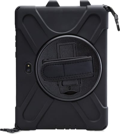 Xccess Tablethoes geschikt voor Samsung Galaxy Tab Active Pro Hardcase Backcover | Xccess Survivor All-round + Schouderband | Schokbestendig Galaxy Tab Active Pro Telefoonhoesje | Anti Shock Proof + Standaard - Zwart