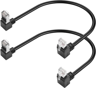 Cat5e Ethernet-kabel 90 graden RJ45 - 2 stuks - Ideaal voor PC, routers en printers