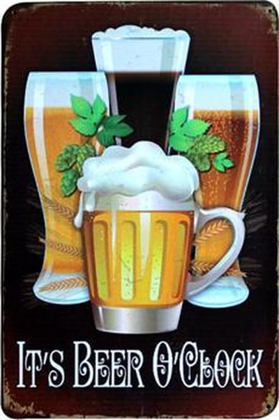 Metalen Decoratie Wandbord - Bier - Zomer - Tuin