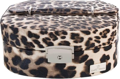 Luxe Sieradendoos met Spiegel - Leopard Patroon - Perfect Cadeau voor Dames