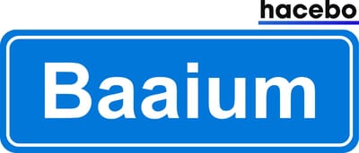 Hacebo - Plaatsnaam Sticker - 29x10 CM - Baaium sticker - Verkeersborden sticker - grappige cadeaus - Baaium