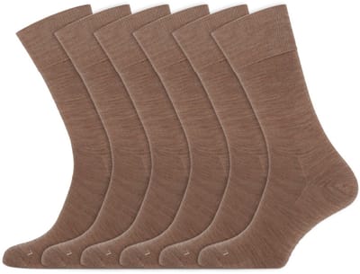 Dames sokken | Heren sokken | 60% Merinowol | Merk: Basset | Kleur: Beige | Maat: 35 t/m 50 | 6 Paar