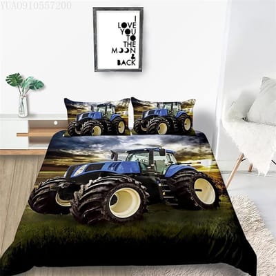 Tractor Dekbedovertrek SetBeddengoed Set Voor Kinderen Kinderen En Volwassenen Huisdecoratie Queen Size Warm Zacht Ademend En Comfortabel 150*200cm 3pcs