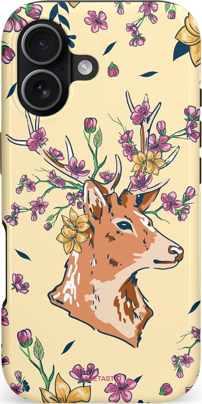 Casetastic hoesje geschikt voor Apple iPhone 17 - MagSafe - Dubbellaagse bescherming - Woudwonder - Fashion Case - Crème Saliegroen