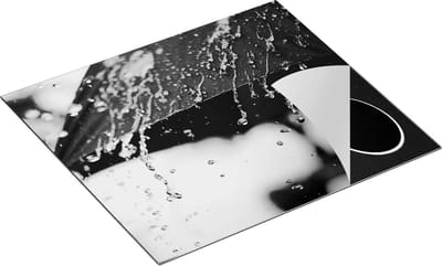 Chefcare Inductie Beschermer Paraplu met Regen Druppels - Zwart Wit - 60x50 cm - Afdekplaat Inductie - Kookplaat Beschermer - Inductie Mat