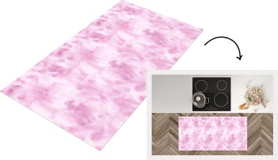 Keukenloper - Loper keuken - Patroon - Waterverf - Roze - 120x60 cm - Keukenloper vinyl