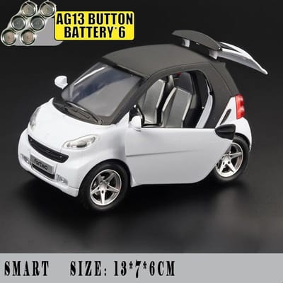 1:32 Mercedes Benz Smart Fortwo Micro Stadsauto Legering Metaal Diecast Model Auto Geluid & Licht Terugtrek Speelgoed Verzamelingen Hobby Cadeau