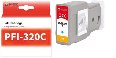 INKFIND PFI-320 Cyaan Inktcartridge compatibel met Canon PFI-320 - 1-pack Cyaan*1