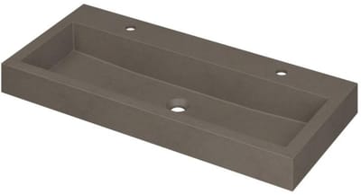 INK Momento Wastafel Quartz met 2 Kraangaten - 1000x450x90 mm - Quartz Beton