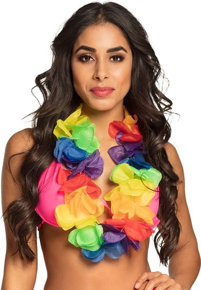 Boland - Hawaïkrans Rainbow XL Multi - Volwassenen - Unisex - - Hawaii - Themafeest - Strandfeest - Carnaval