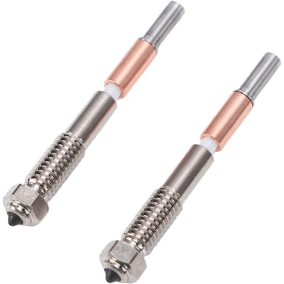 2 Pièces Buse Bimétallique de Remplacement pour Imprimante 3D QIDI Q2 Q2C Buse en Acier Trempé 0.4mm avec Tube de Gorge en Céramique gray