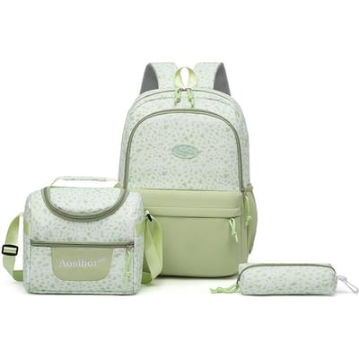 3 stuks/set Basisschool Middelbare School Rugzak Set voor Meisjes Luipaardprint Rugzak Student Boekentas Kinderen Lunchtas Etui Set