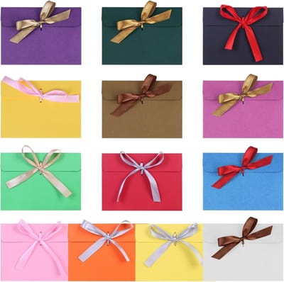 Retro Ribbons Envelopes Set van 13 Stuks, Mini Cadeaukaarten, Wenskaart Verpakking en DIY Enveloppen in 13 Kleuren (12.5 x 17.3 cm)