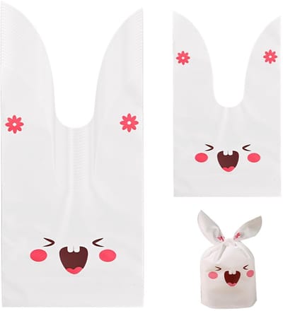 Dailygoods- Paasgeschenkzakjes groot - 50 stuks - Zakjes met konijnenoren - Verpakkingen voor snoep/koekjes - Lichtgewicht - Duurzaam materiaal - 16 x 27 cm - Cadeauzakjes