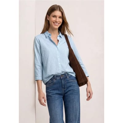 Overhemdblouse van seersucker